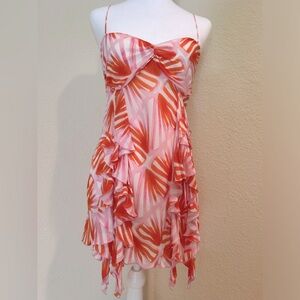 Diane vonFurstenberg flowing tiered blouse with spaghetti straps.